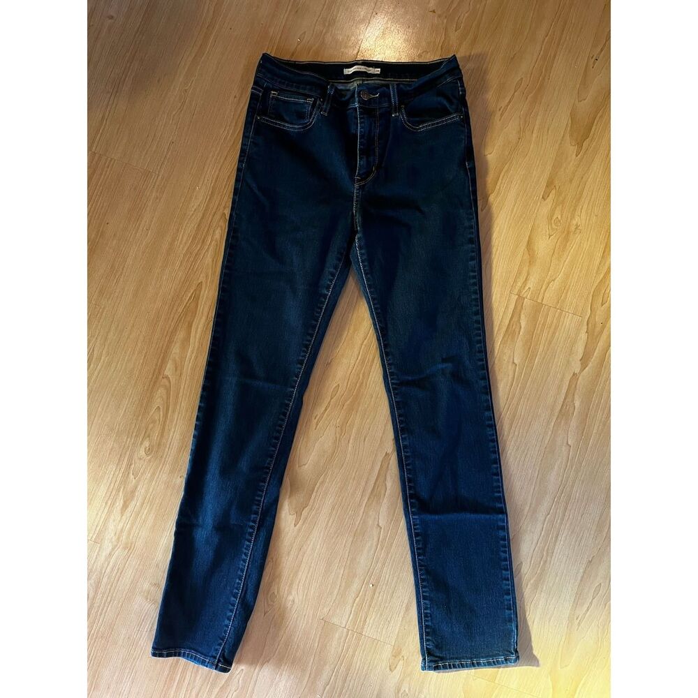 724 high rise straight levis dark blue denim pants jeans